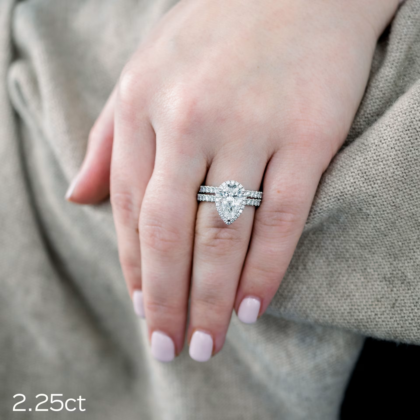 Marquise Cut Cluster Styled Lab Grown Diamond Engagement Ring