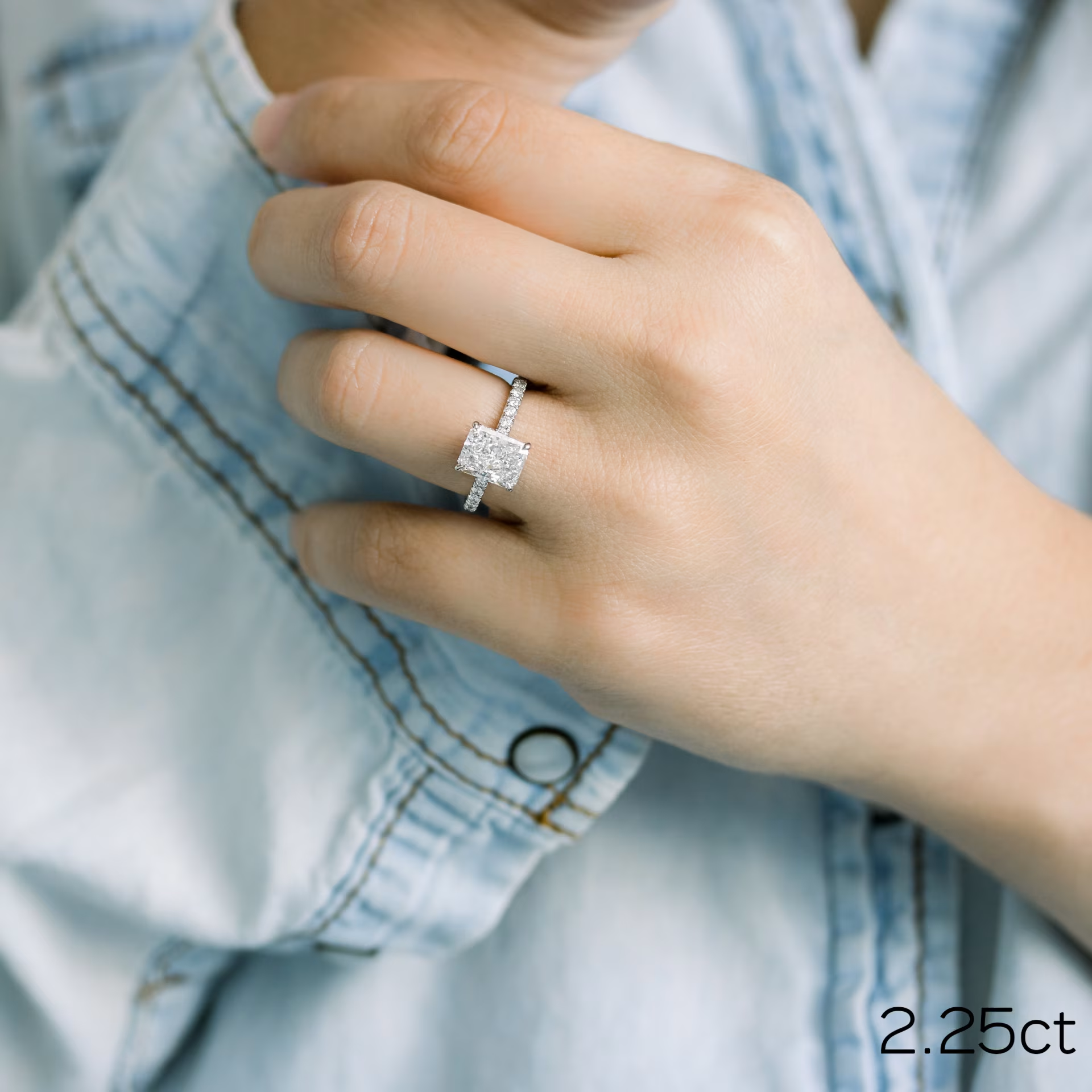 Marquise Cut Cluster Styled Lab Grown Diamond Engagement Ring