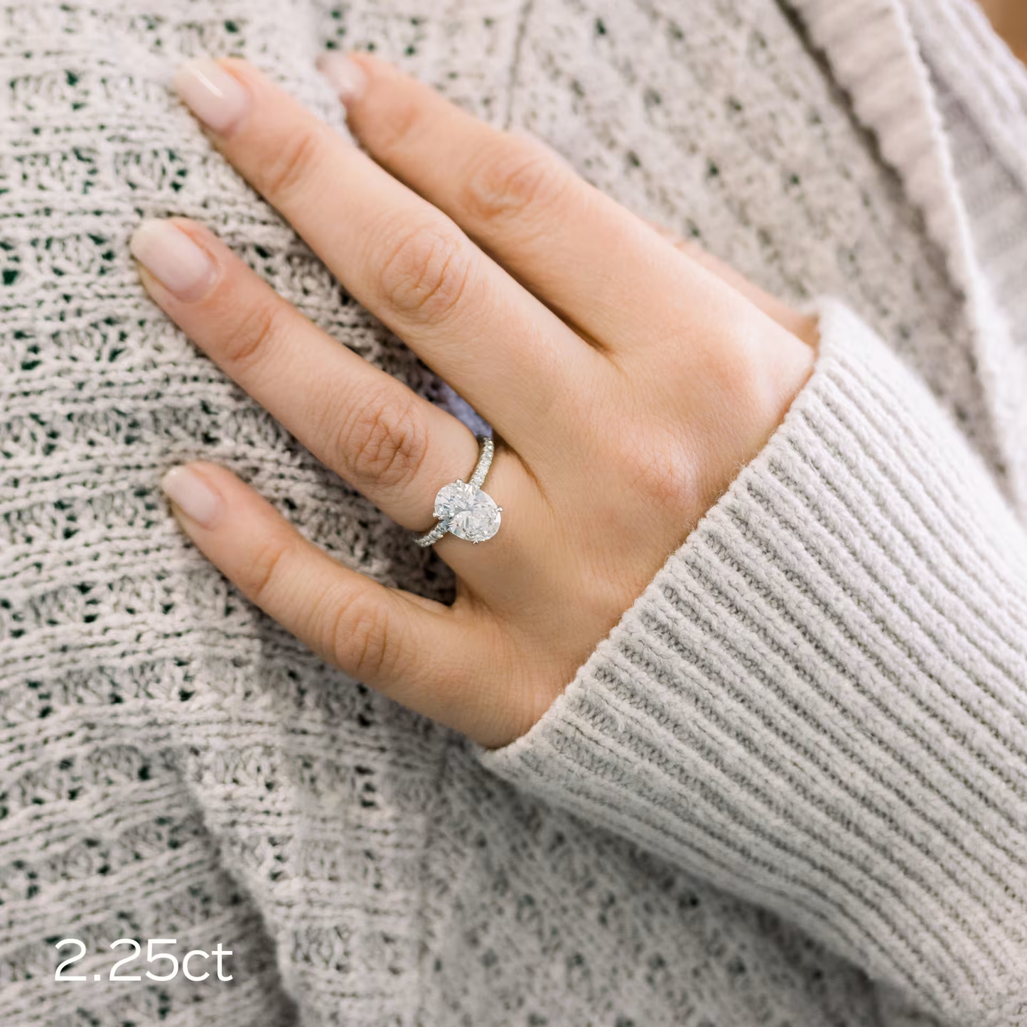 Marquise Cut Cluster Styled Lab Grown Diamond Engagement Ring