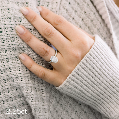 Marquise Cut Cluster Styled Lab Grown Diamond Engagement Ring