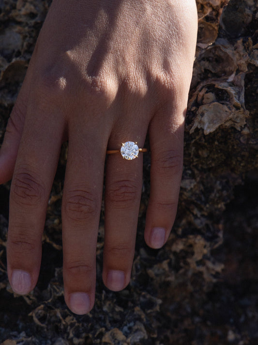 2 CT Round Three Stones Lab Grown Diamond Engagement Ring