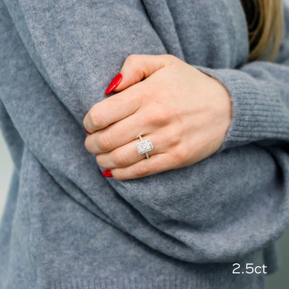 Marquise Cut Cluster Styled Lab Grown Diamond Engagement Ring