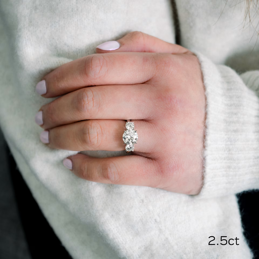 Marquise Cut Cluster Styled Lab Grown Diamond Engagement Ring