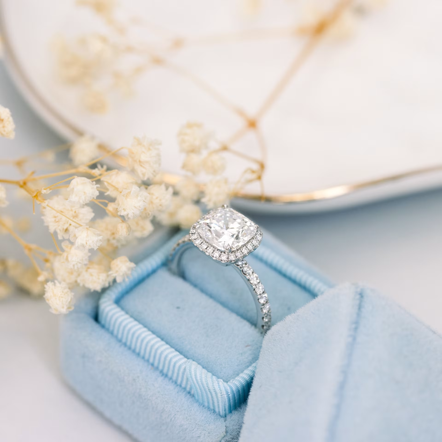 Marquise Cut Cluster Styled Lab Grown Diamond Engagement Ring