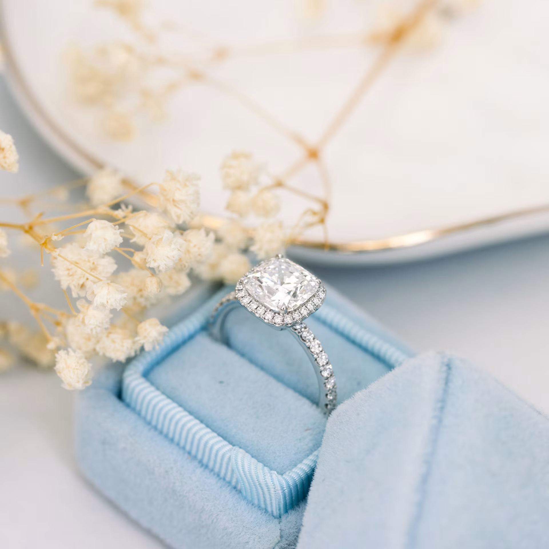 Marquise Cut Cluster Styled Lab Grown Diamond Engagement Ring