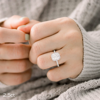 Marquise Cut Cluster Styled Lab Grown Diamond Engagement Ring