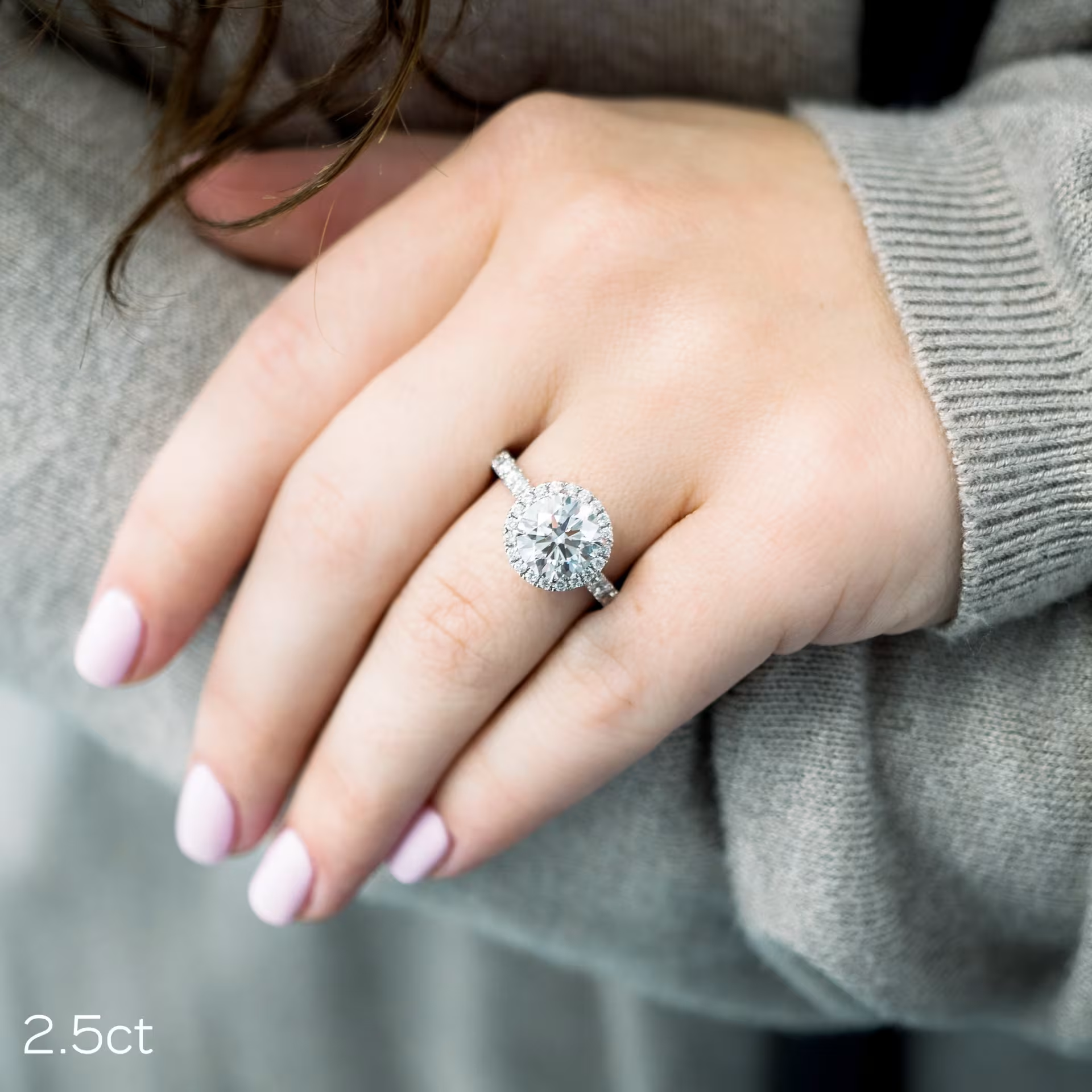 Marquise Cut Cluster Styled Lab Grown Diamond Engagement Ring