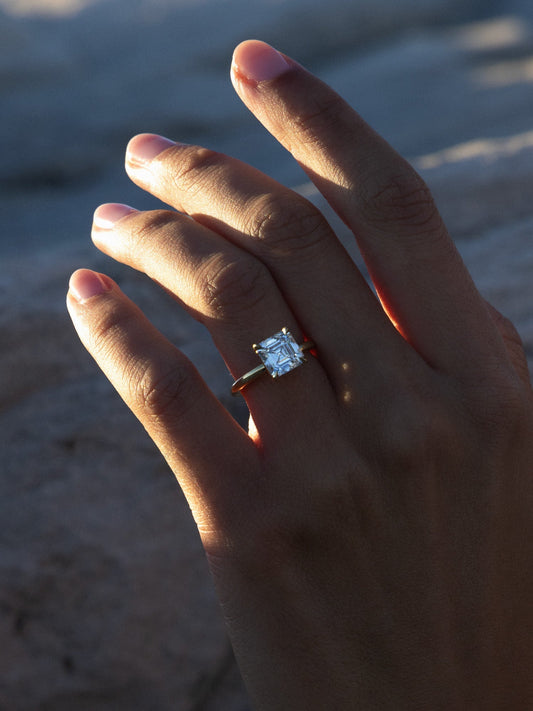 2 CT Round Three Stones Lab Grown Diamond Engagement Ring