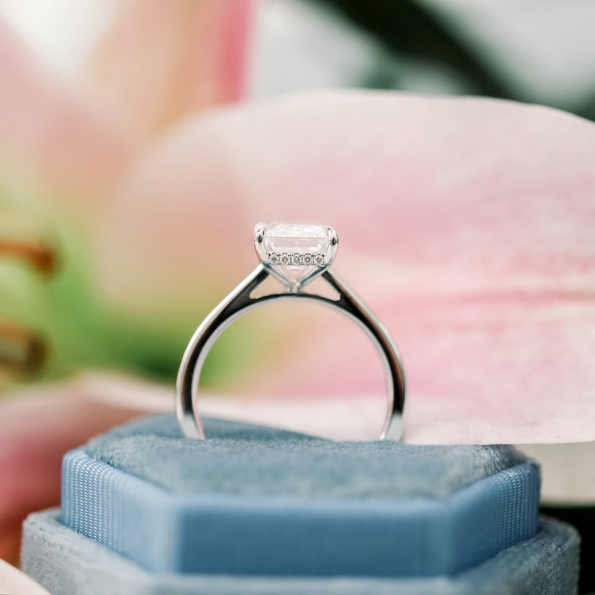 Marquise Cut Cluster Styled Lab Grown Diamond Engagement Ring