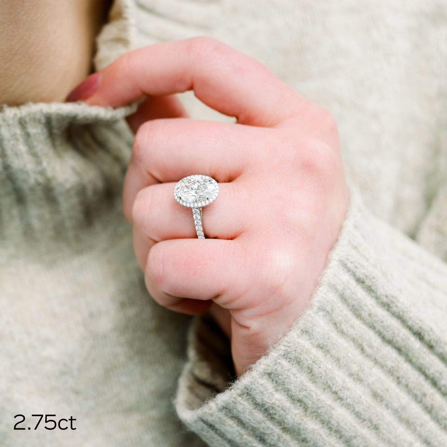 Marquise Cut Cluster Styled Lab Grown Diamond Engagement Ring