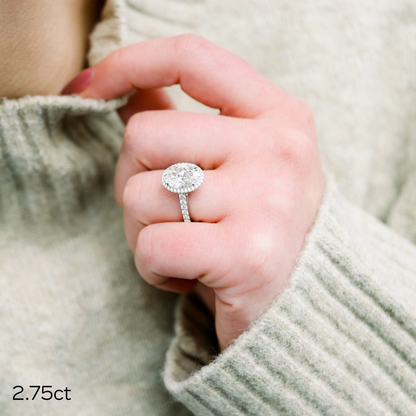 Marquise Cut Cluster Styled Lab Grown Diamond Engagement Ring