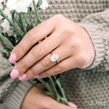 Marquise Cut Cluster Styled Lab Grown Diamond Engagement Ring