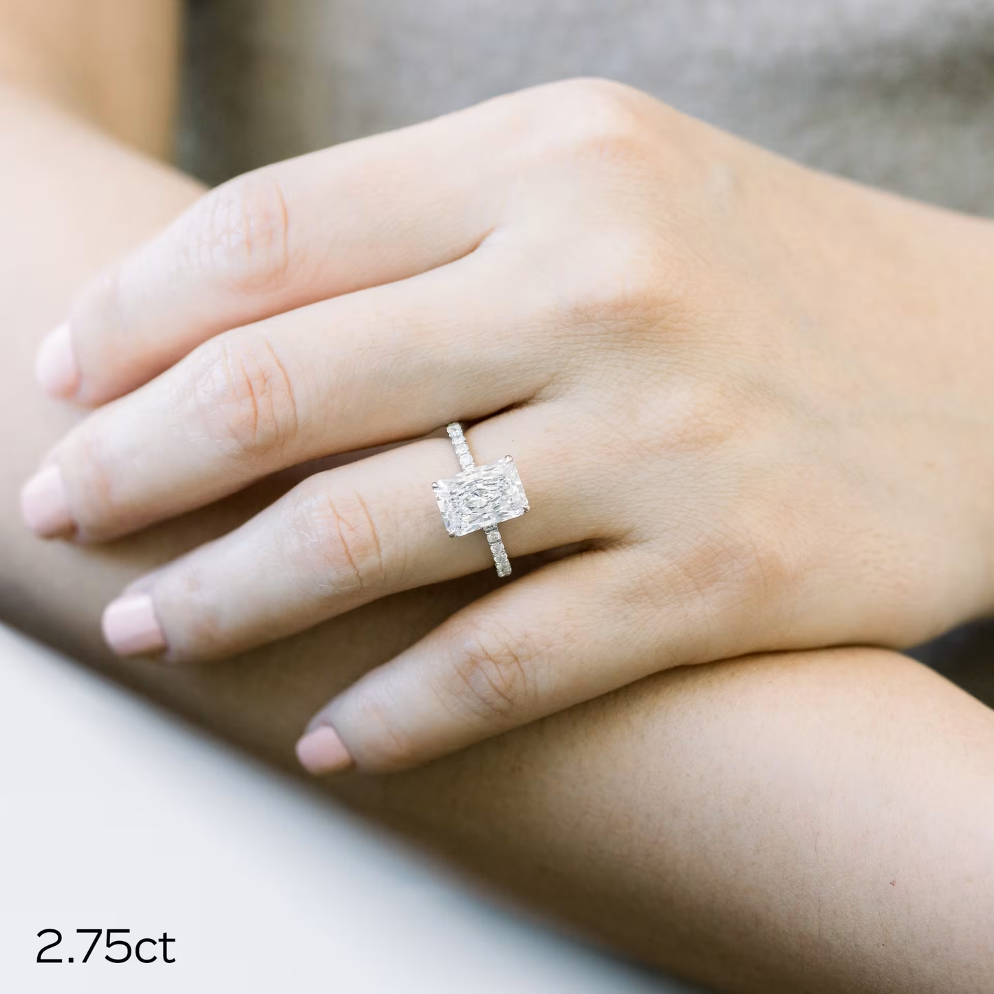 Marquise Cut Cluster Styled Lab Grown Diamond Engagement Ring