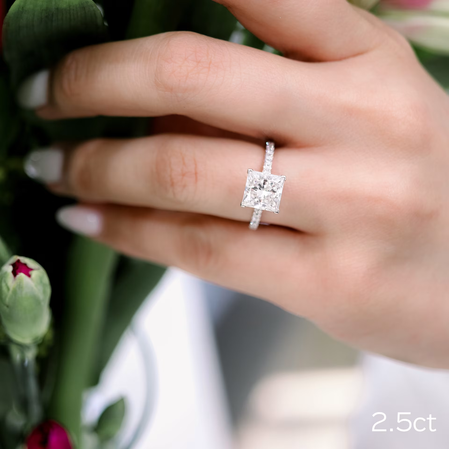Marquise Cut Cluster Styled Lab Grown Diamond Engagement Ring