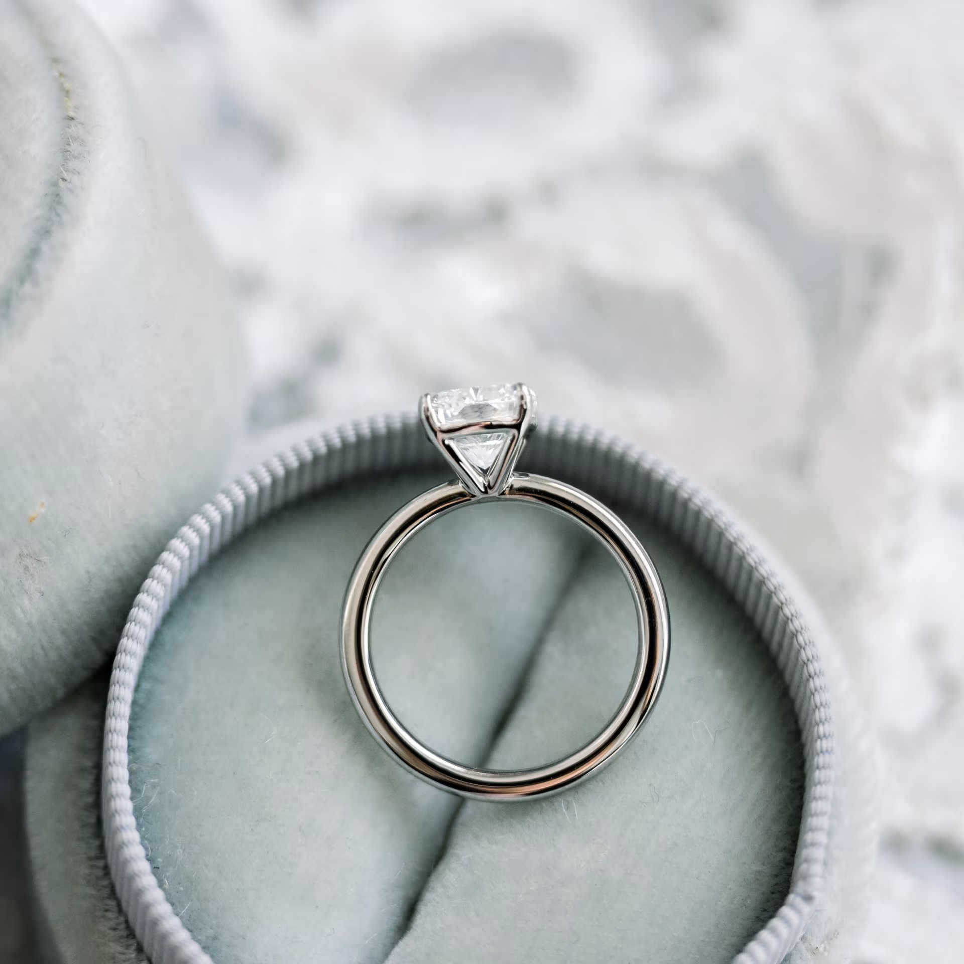 Marquise Cut Cluster Styled Lab Grown Diamond Engagement Ring