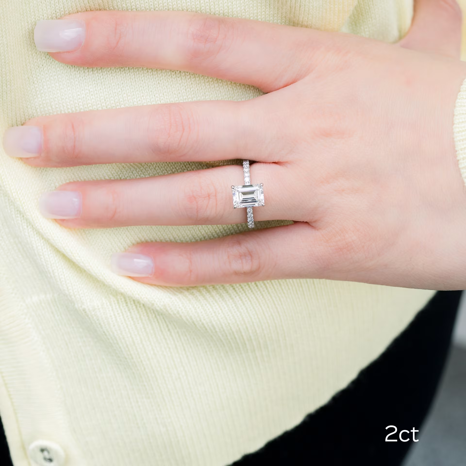 Marquise Cut Cluster Styled Lab Grown Diamond Engagement Ring