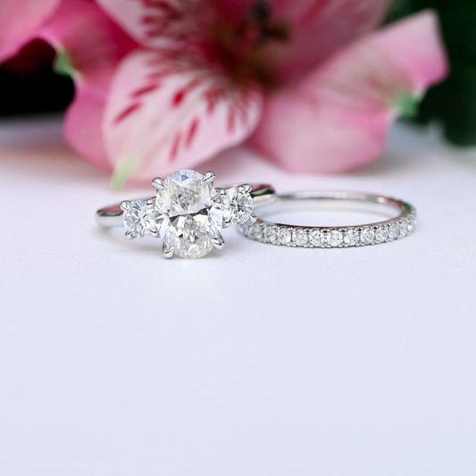 Marquise Cut Cluster Styled Lab Grown Diamond Engagement Ring