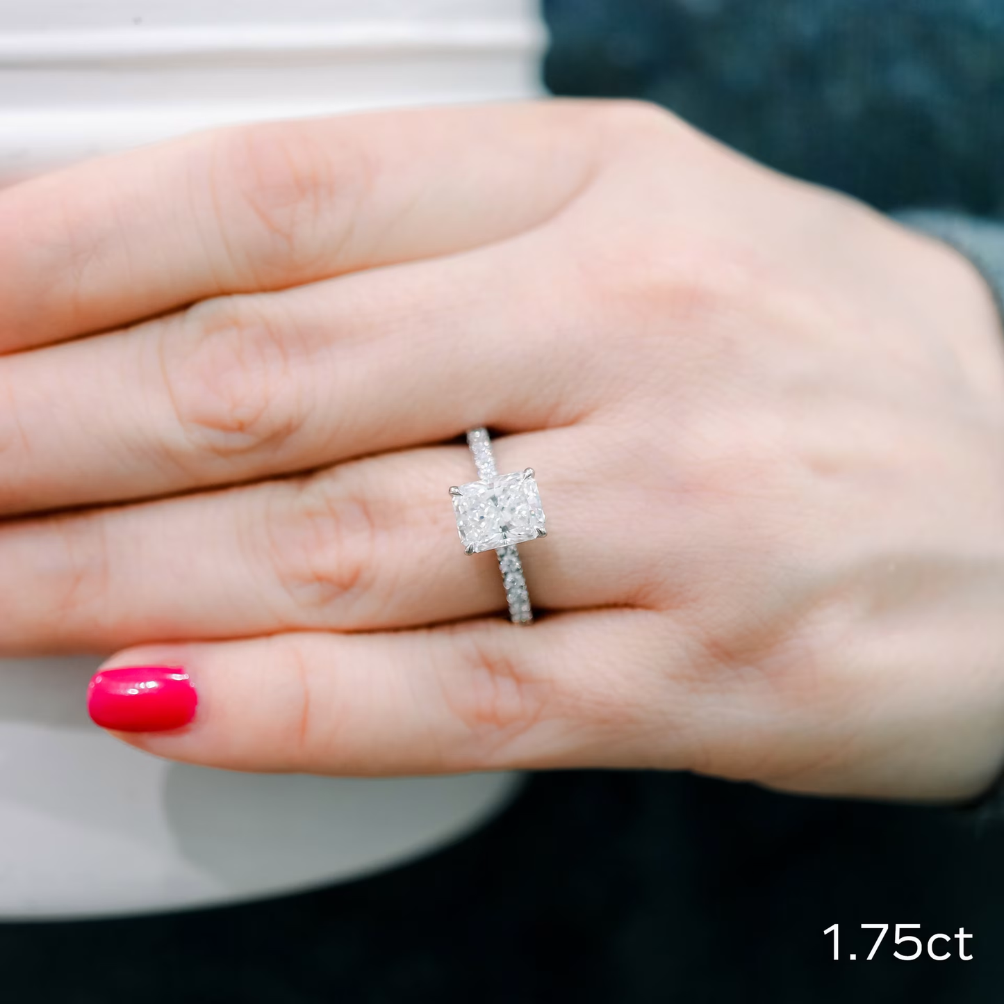 Marquise Cut Cluster Styled Lab Grown Diamond Engagement Ring