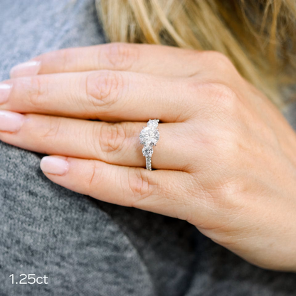 Marquise Cut Cluster Styled Lab Grown Diamond Engagement Ring
