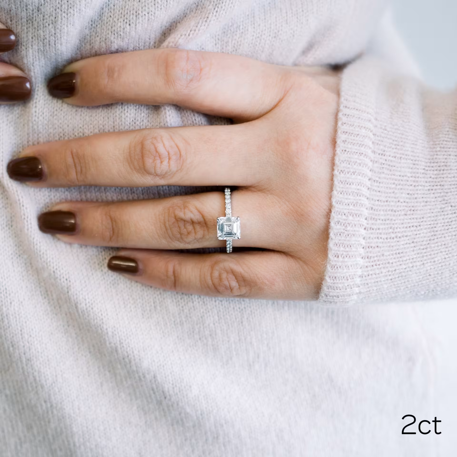 Marquise Cut Cluster Styled Lab Grown Diamond Engagement Ring