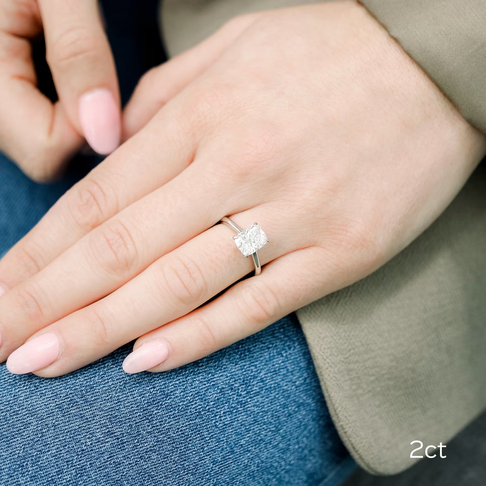 Marquise Cut Cluster Styled Lab Grown Diamond Engagement Ring