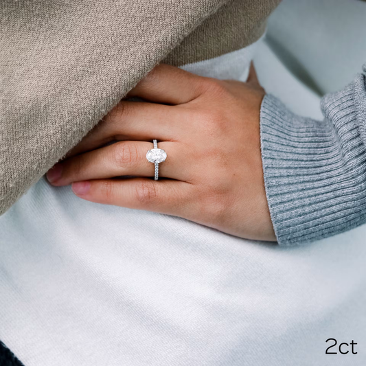 Marquise Cut Cluster Styled Lab Grown Diamond Engagement Ring