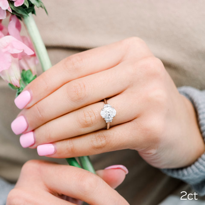 Marquise Cut Cluster Styled Lab Grown Diamond Engagement Ring