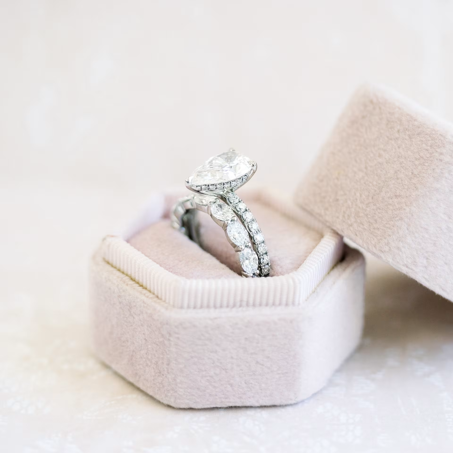 Marquise Cut Cluster Styled Lab Grown Diamond Engagement Ring