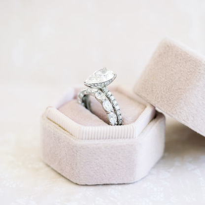 Marquise Cut Cluster Styled Lab Grown Diamond Engagement Ring