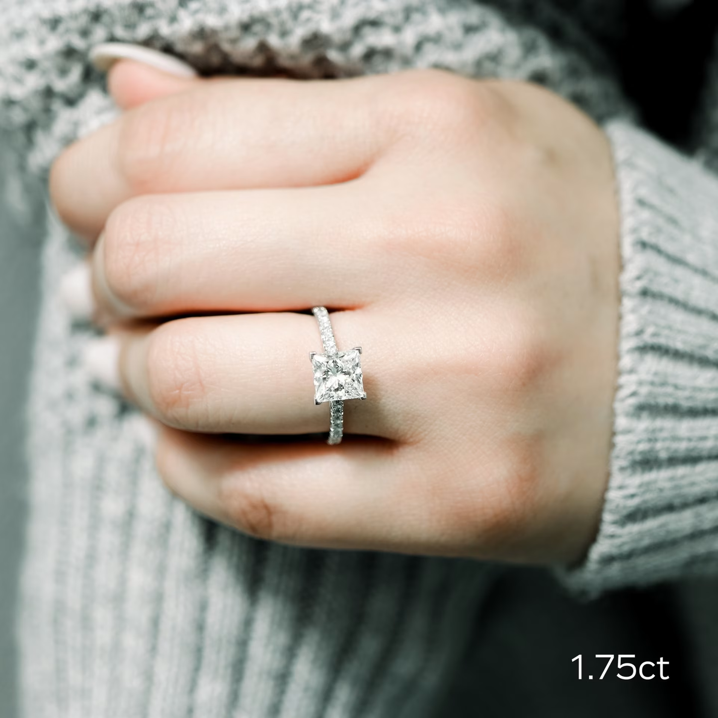 Marquise Cut Cluster Styled Lab Grown Diamond Engagement Ring