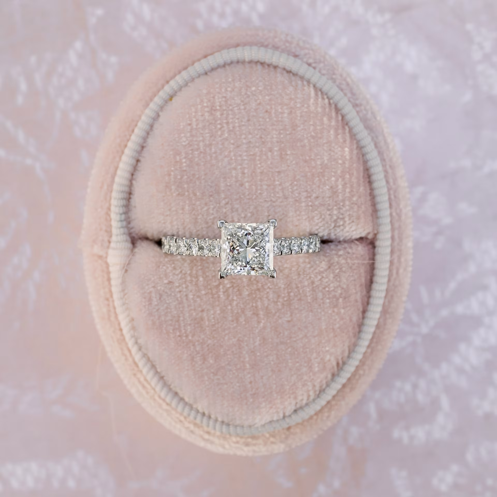Marquise Cut Cluster Styled Lab Grown Diamond Engagement Ring