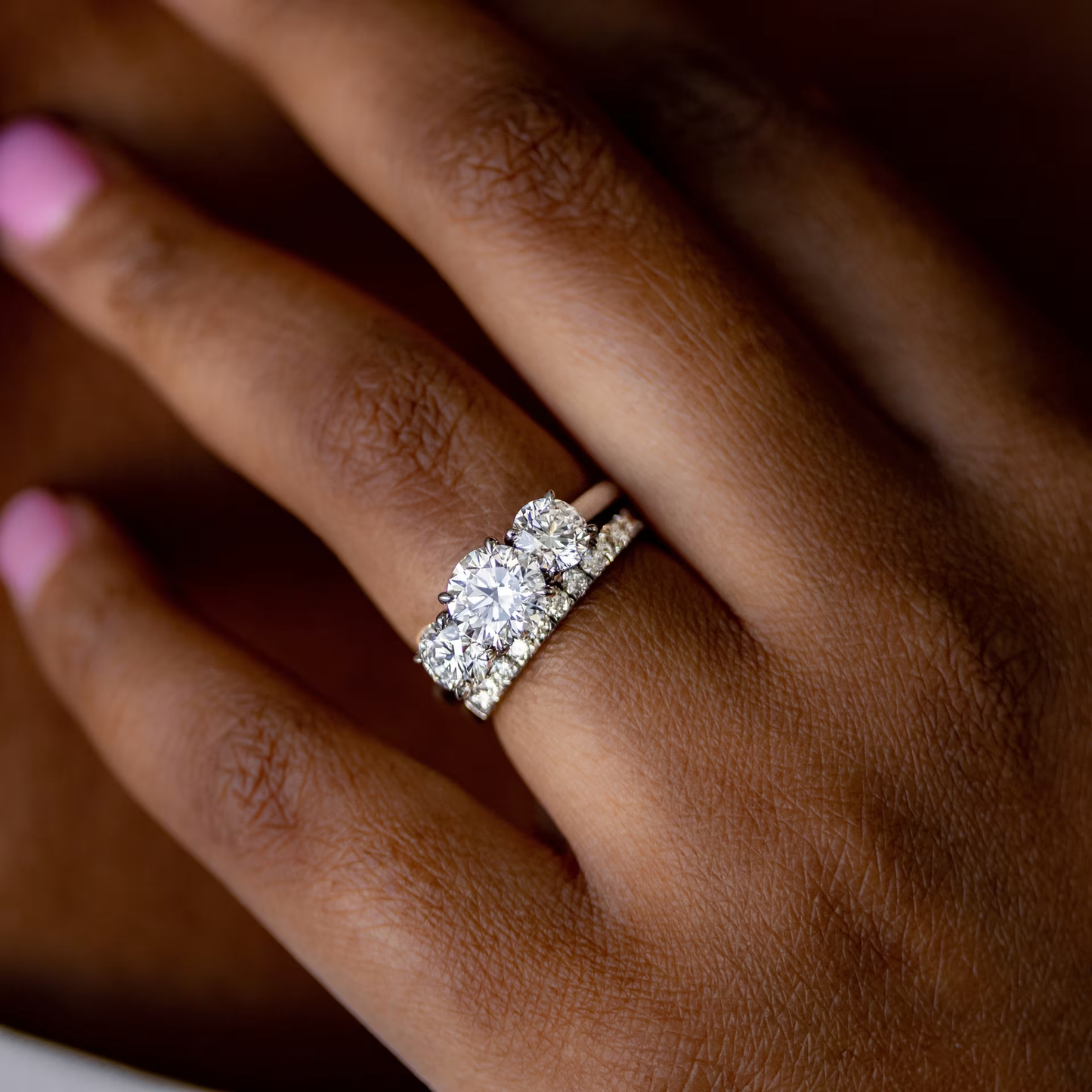 Marquise Cut Cluster Styled Lab Grown Diamond Engagement Ring