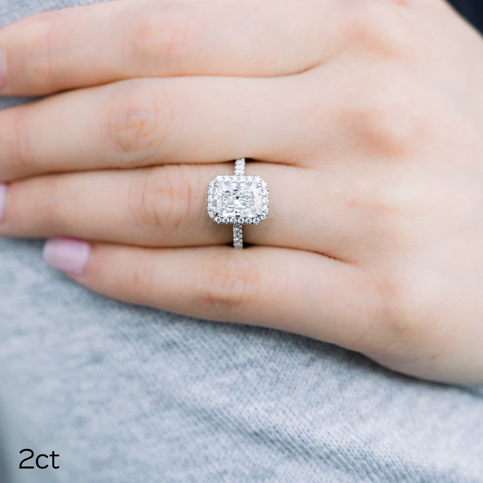 Marquise Cut Cluster Styled Lab Grown Diamond Engagement Ring