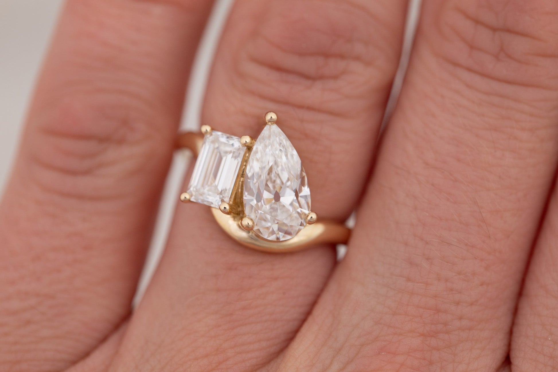 2 CT Round Three Stones Lab Grown Diamond Engagement Ring