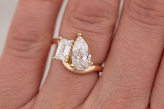 2 CT Round Three Stones Lab Grown Diamond Engagement Ring