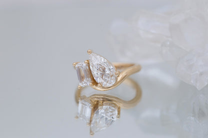 2 CT Round Three Stones Lab Grown Diamond Engagement Ring