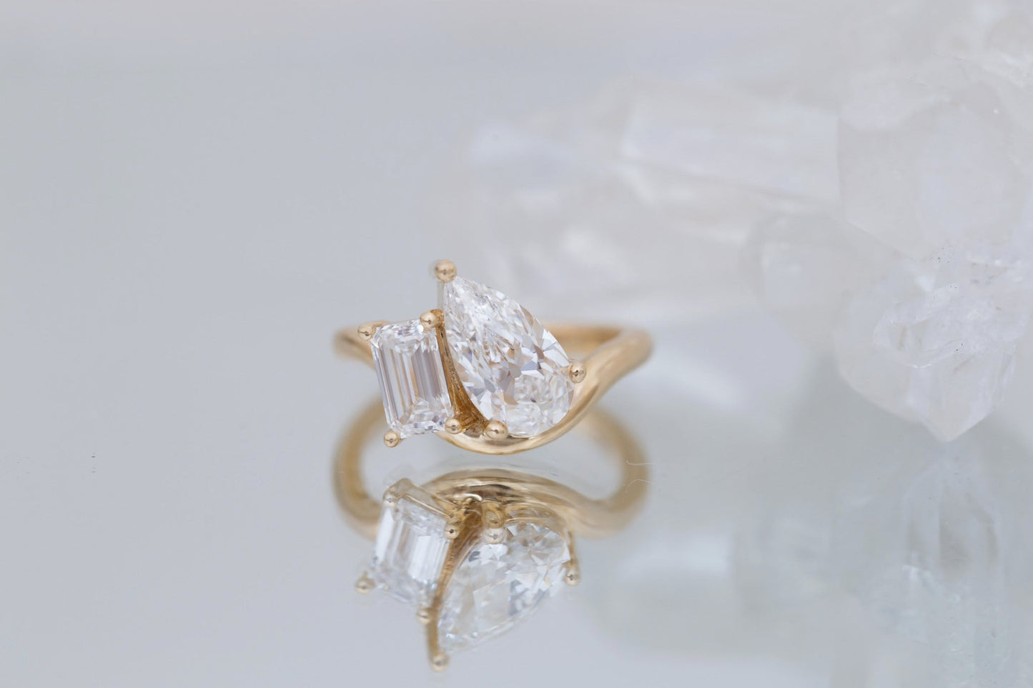 2 CT Round Three Stones Lab Grown Diamond Engagement Ring
