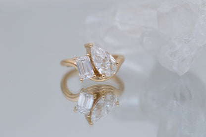 2 CT Round Three Stones Lab Grown Diamond Engagement Ring