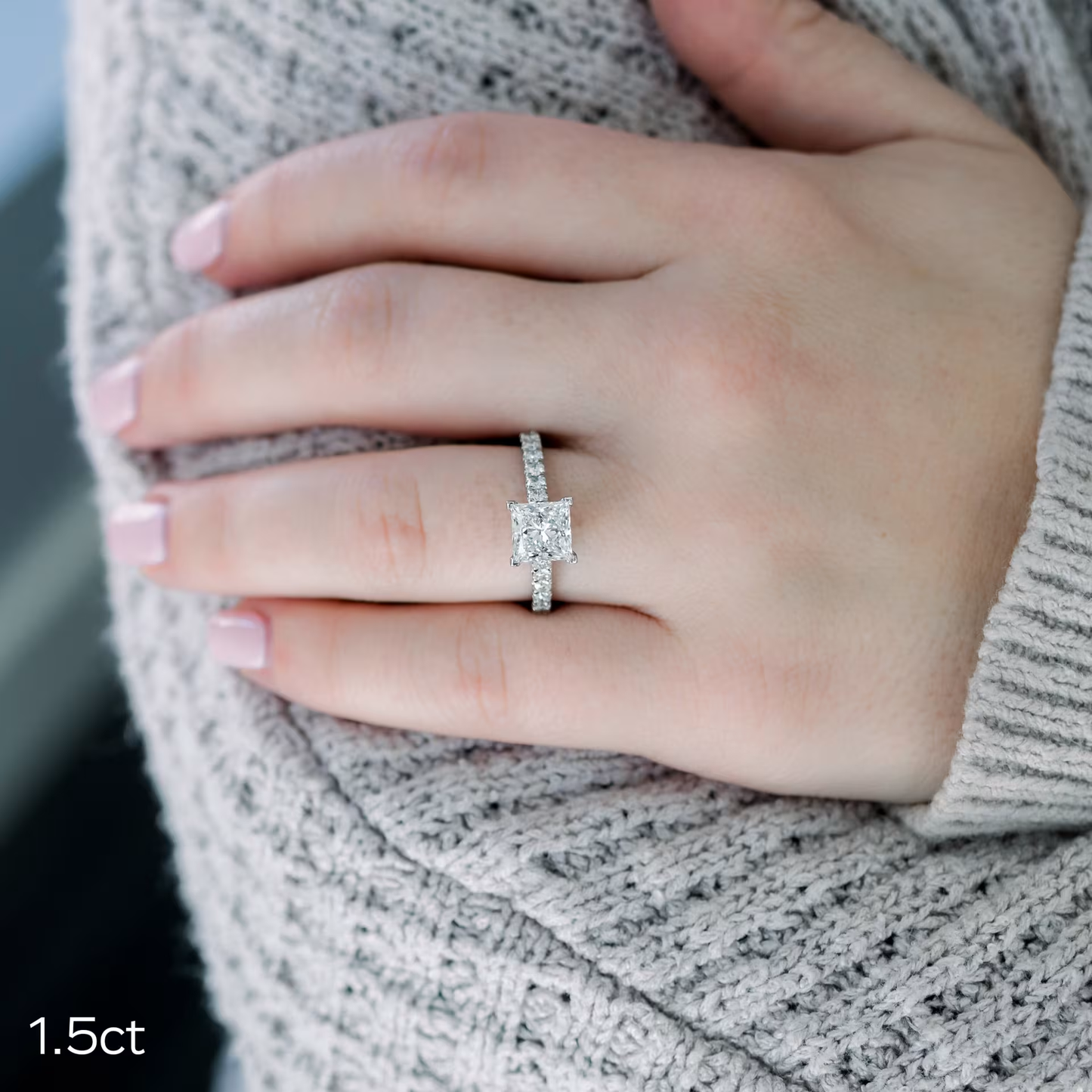 Marquise Cut Cluster Styled Lab Grown Diamond Engagement Ring
