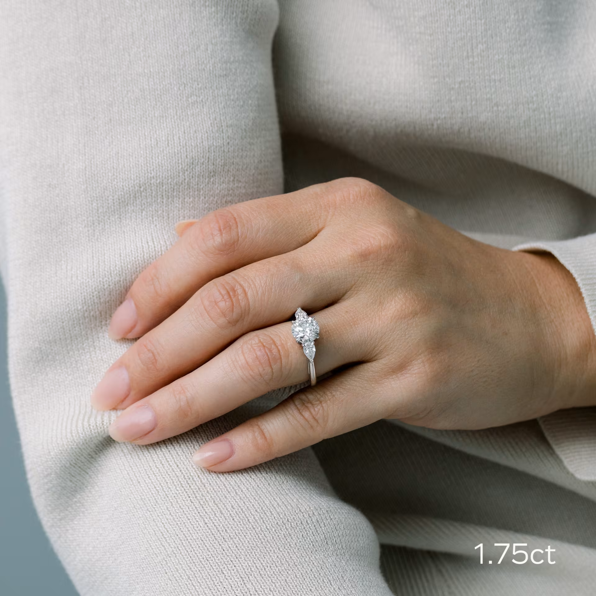 Marquise Cut Cluster Styled Lab Grown Diamond Engagement Ring