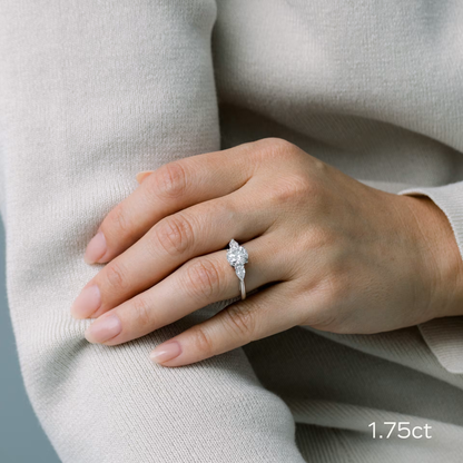 Marquise Cut Cluster Styled Lab Grown Diamond Engagement Ring