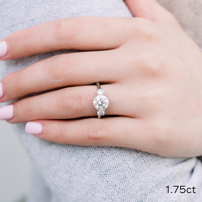 Marquise Cut Cluster Styled Lab Grown Diamond Engagement Ring