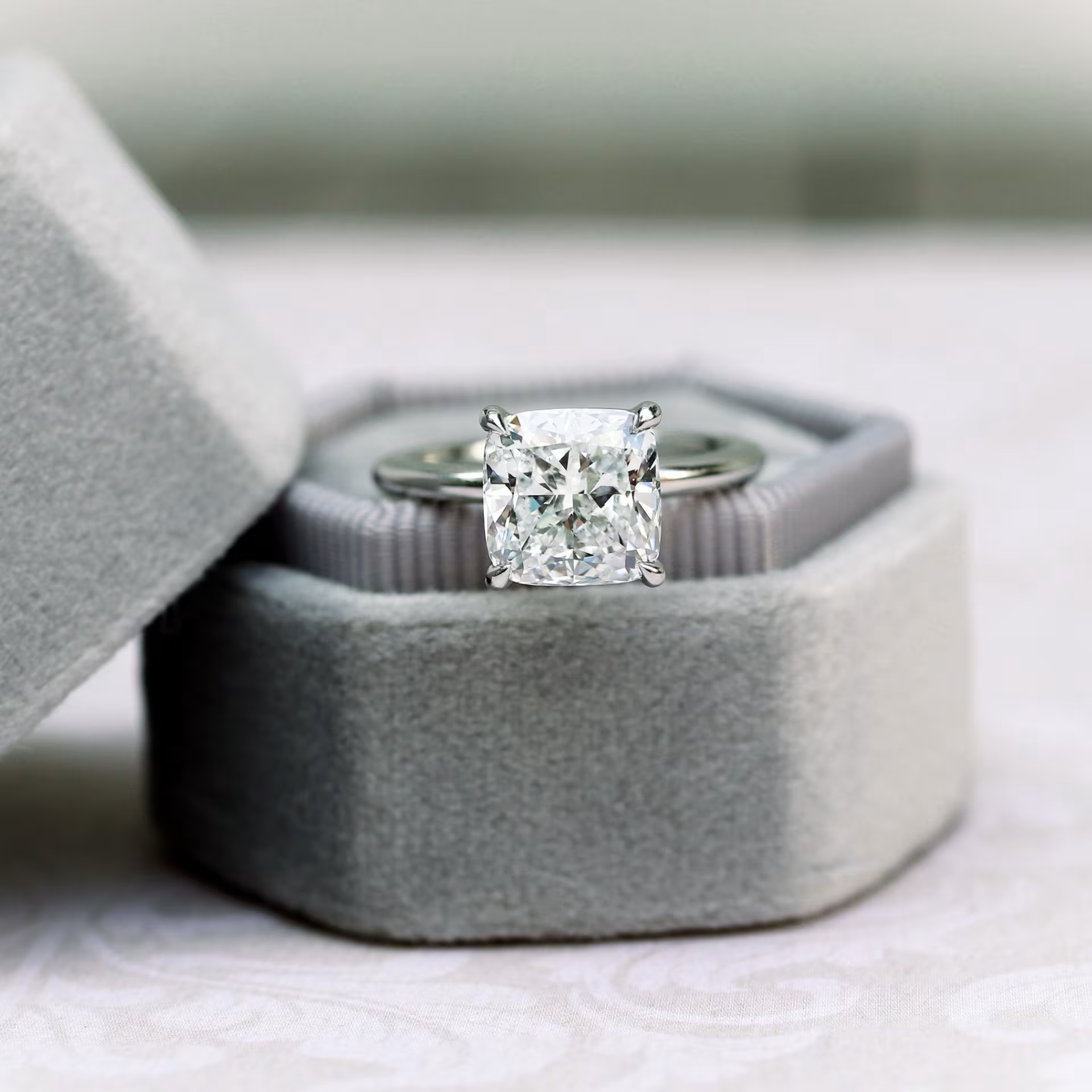 Marquise Cut Cluster Styled Lab Grown Diamond Engagement Ring