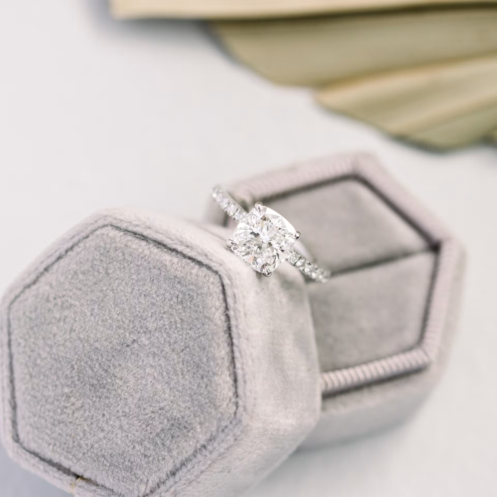 Marquise Cut Cluster Styled Lab Grown Diamond Engagement Ring