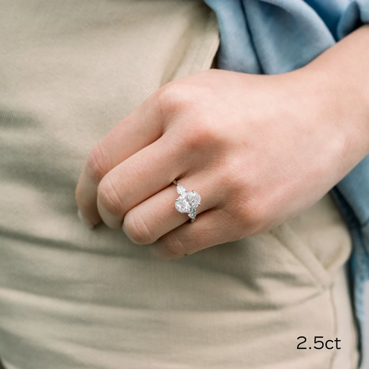 Marquise Cut Cluster Styled Lab Grown Diamond Engagement Ring