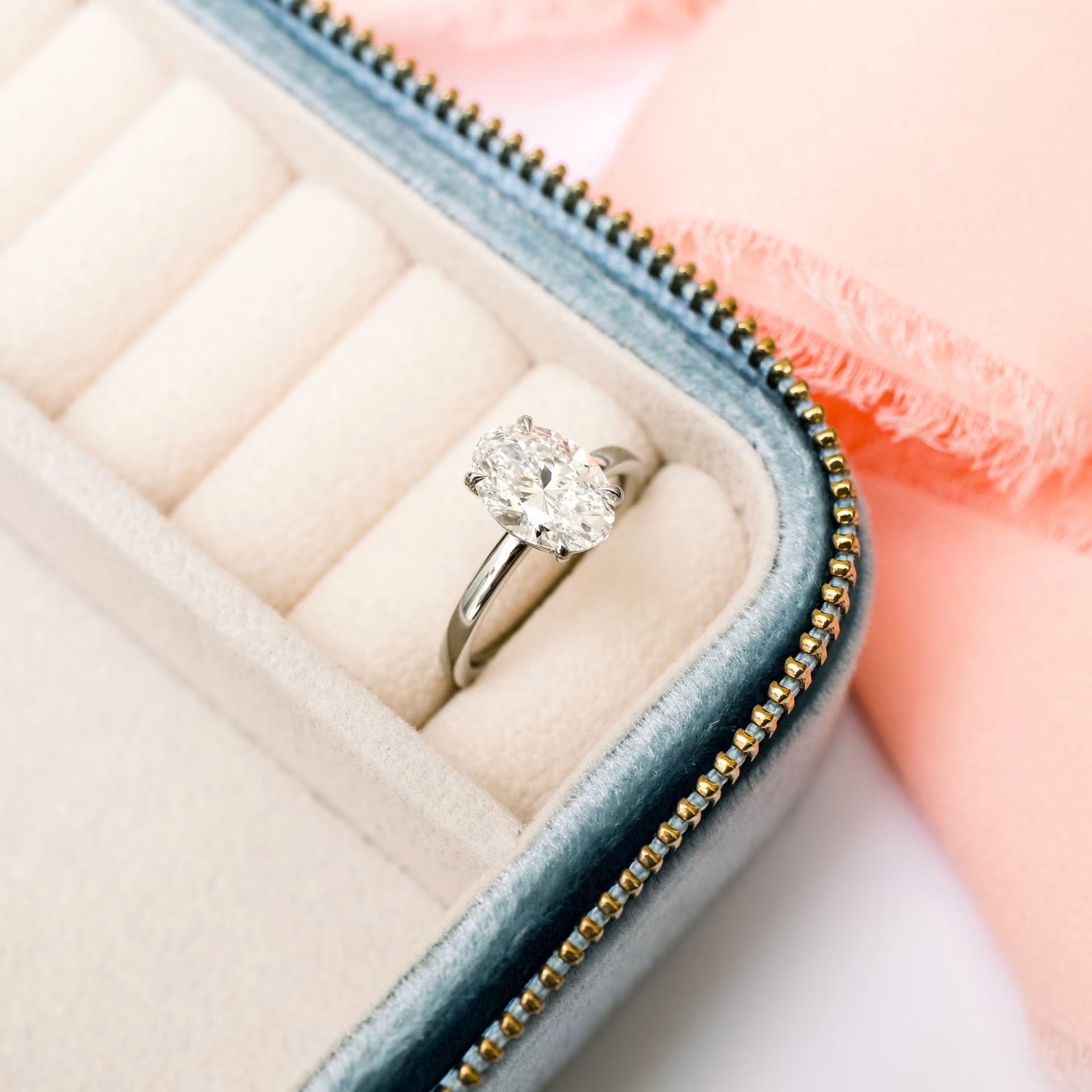 Marquise Cut Cluster Styled Lab Grown Diamond Engagement Ring