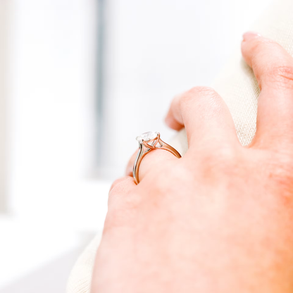 Marquise Cut Cluster Styled Lab Grown Diamond Engagement Ring