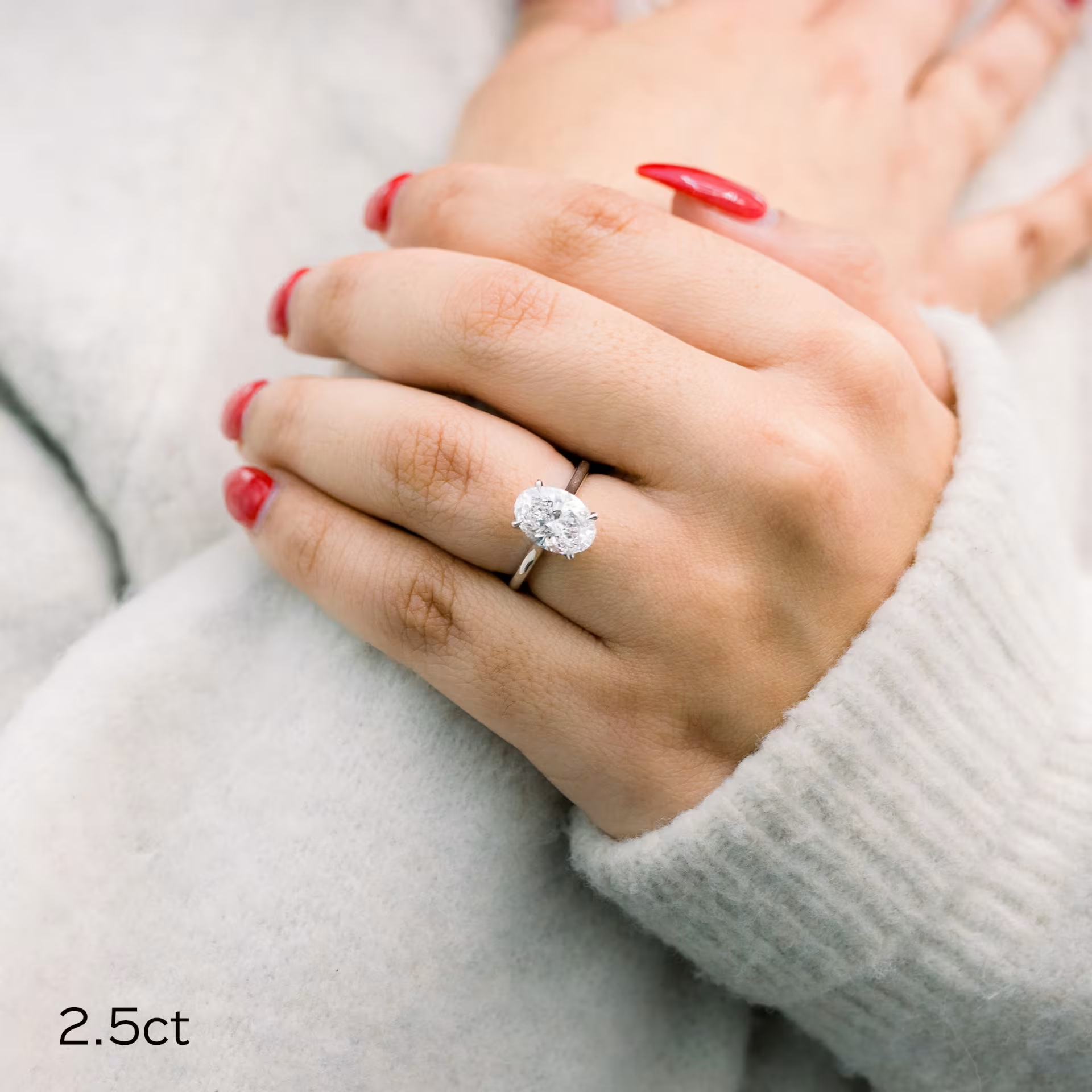 Marquise Cut Cluster Styled Lab Grown Diamond Engagement Ring