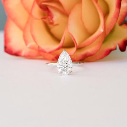 Marquise Cut Cluster Styled Lab Grown Diamond Engagement Ring