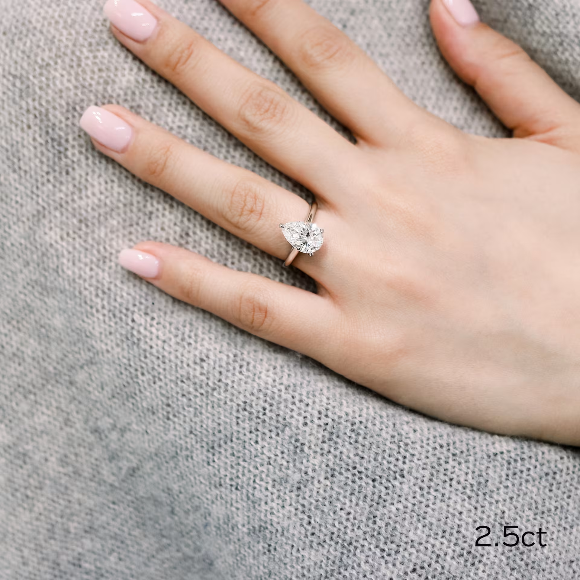 Marquise Cut Cluster Styled Lab Grown Diamond Engagement Ring